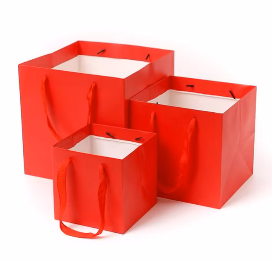 Bolsa de regalo de papel de compras de joyería impresa personalizada Bolsa de papel de regalo de lujo con bronceado de logotipo