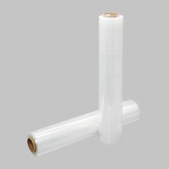 Envoltura de polietileno transparente LLDPE, rollo Jumpo, envoltura de paleta de película estirable, negro para embalaje, paleta de cartón
