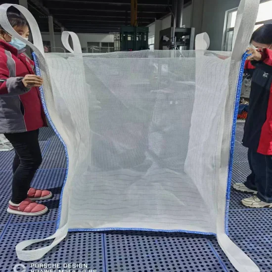 Suministro de fábrica 800 kg Bolsa a granel PP Laminado FIBC Super Sack Bolsa Jumbo transpirable 1.5ton Sling Tote Bag 1500 kg Leña Big Bag