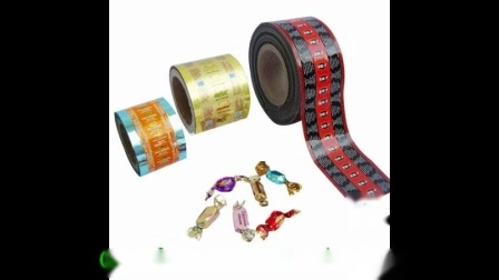 Rollo de película iridiscente retorcida Película para envolver dulces Rollo de película para envasado de alimentos Material de embalaje flexible
